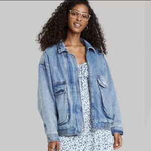 Wild Fable Sherpa Lined Oversized Bomber Jacket Size XXL